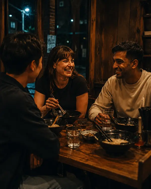 people meeting at a ramen crew event
