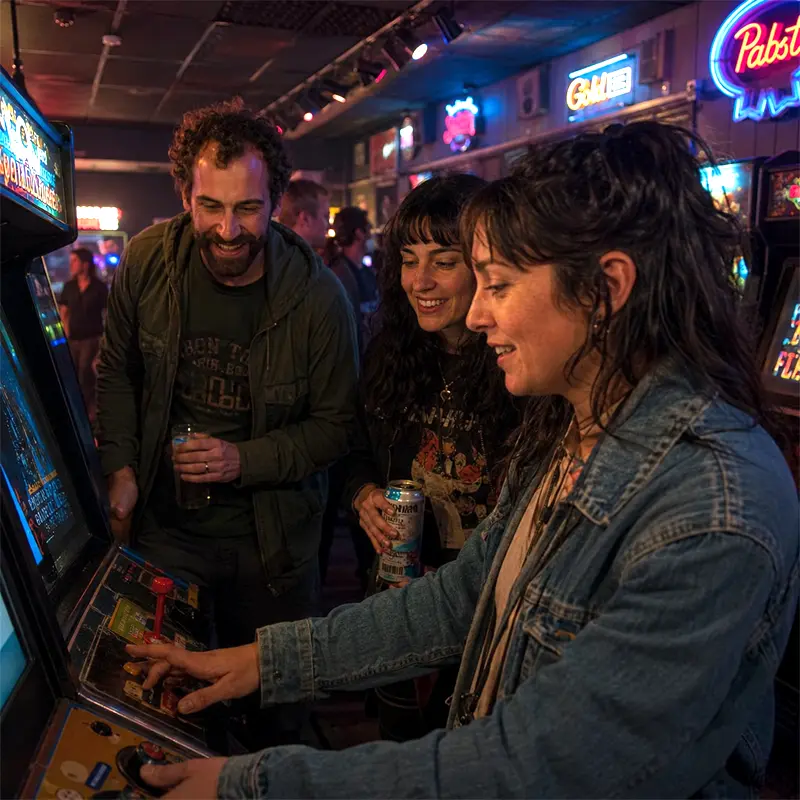 ramen crew arcade night